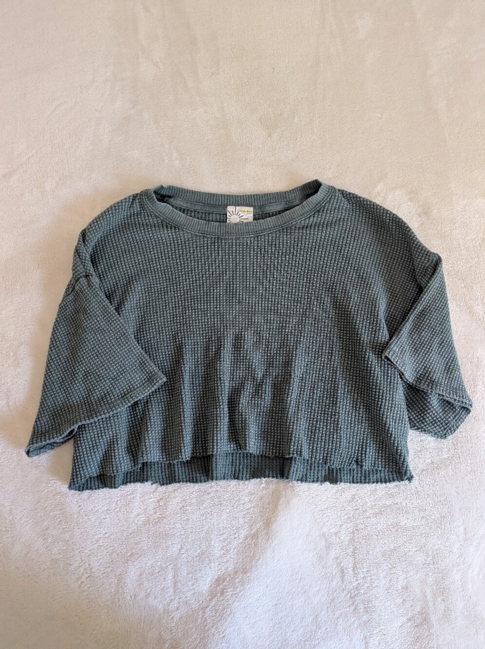 Aerie Offline Cropped Waffle Knit Tee